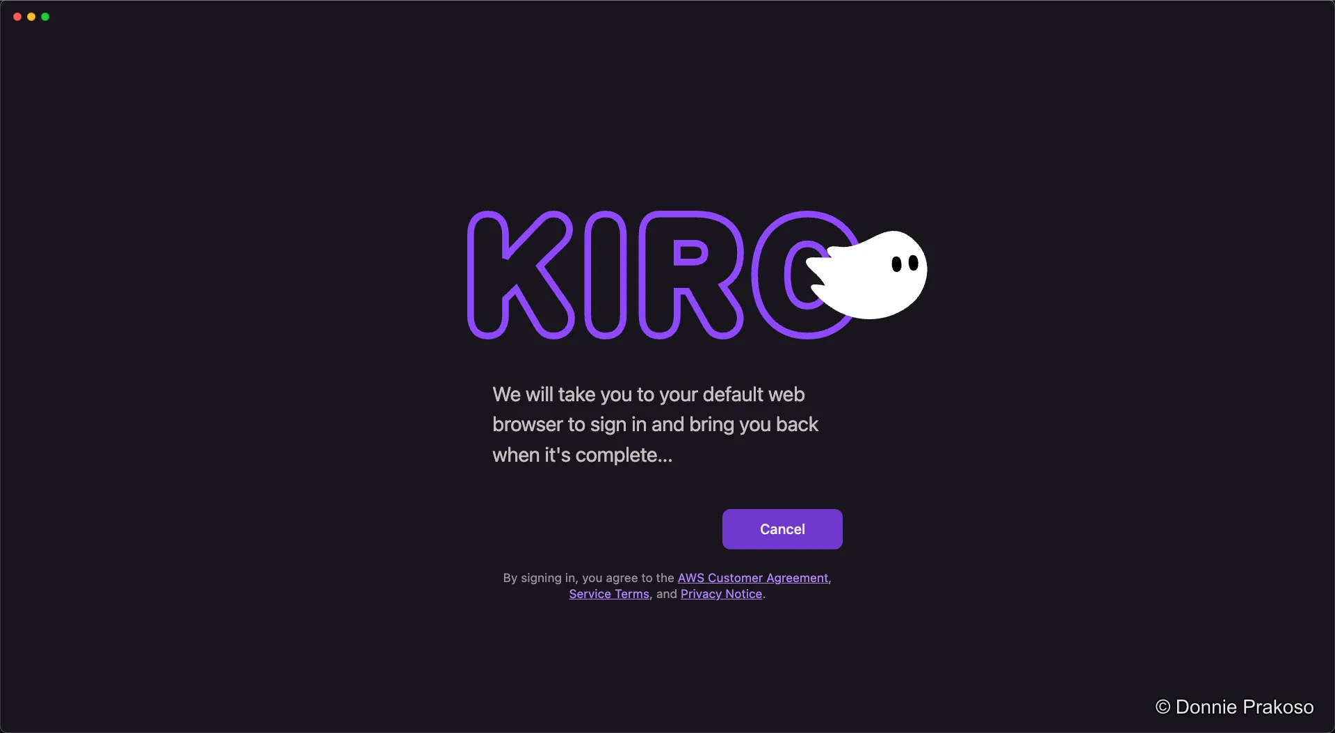 Browser opening for AWS Builder ID sign-in