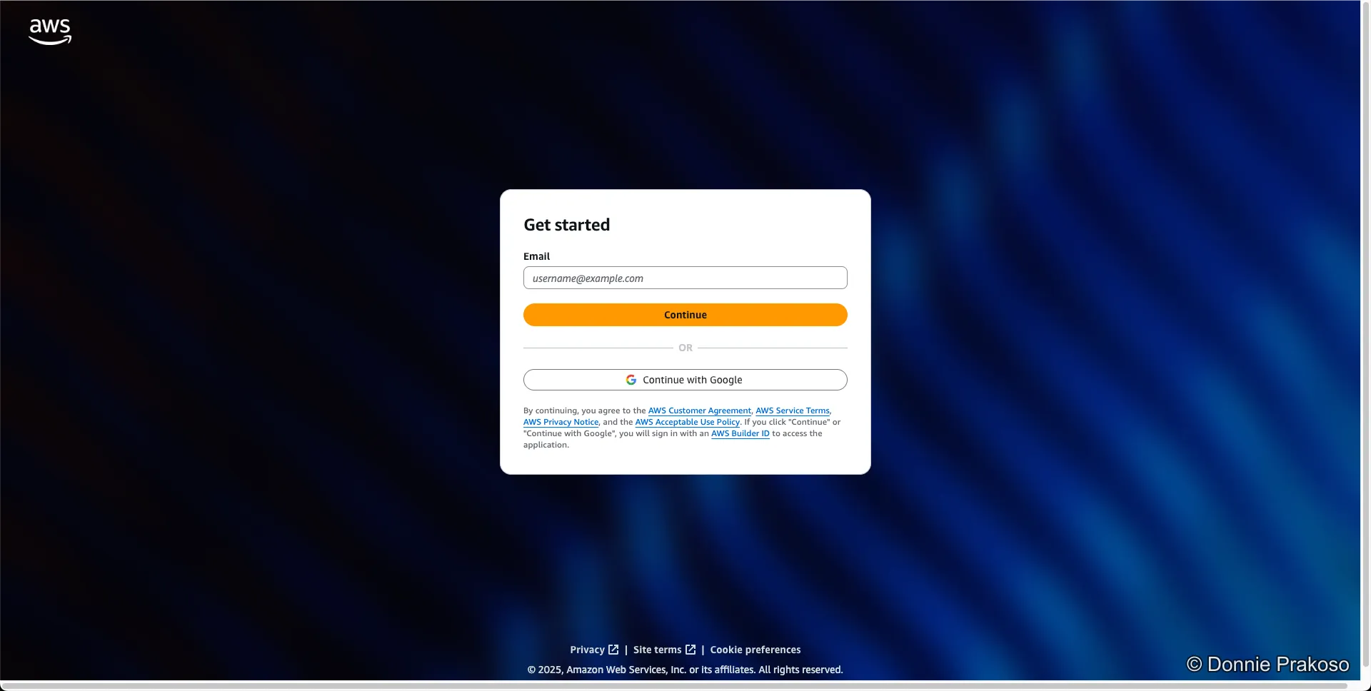 Completing sign-in with AWS Builder ID credentials