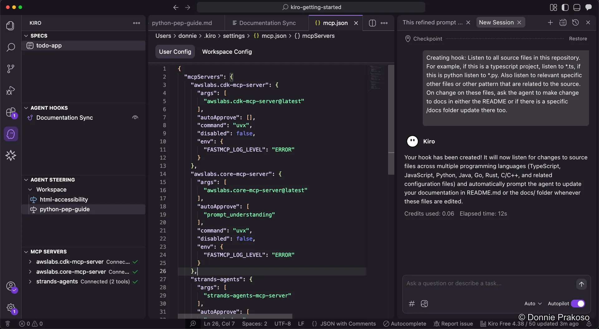 MCP server configuration in Kiro
